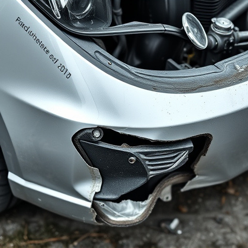damaged car bumper