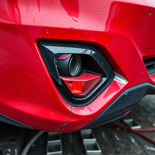 damaged car bumper