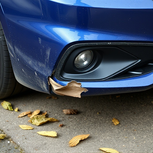 damaged car bumper