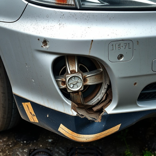 damaged car bumper