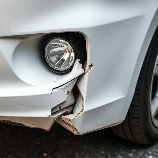 damaged car bumper