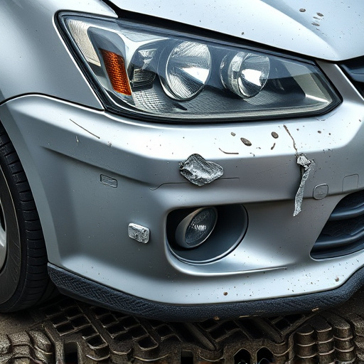 damaged car bumper