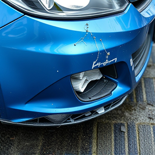 damaged car bumper