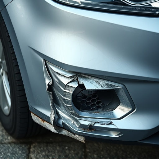 damaged car bumper