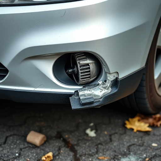 damaged car bumper
