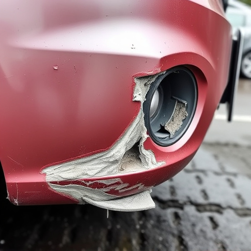 damaged car bumper