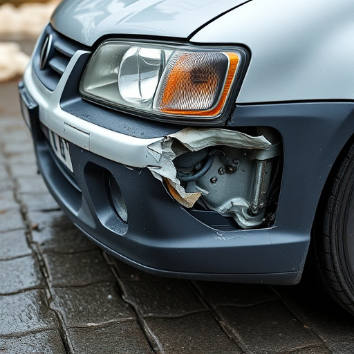 damaged car bumper