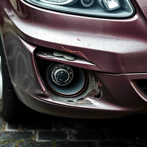 damaged car bumper