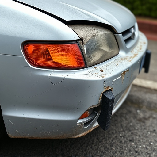 damaged car bumper