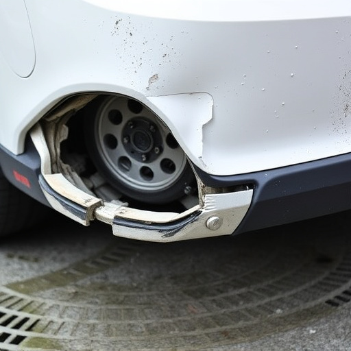 damaged car bumper