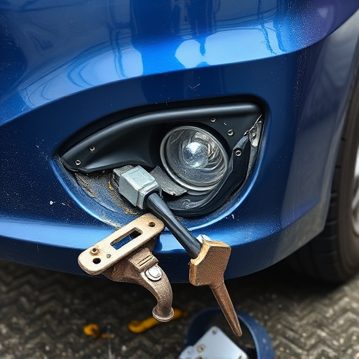 damaged car bumper