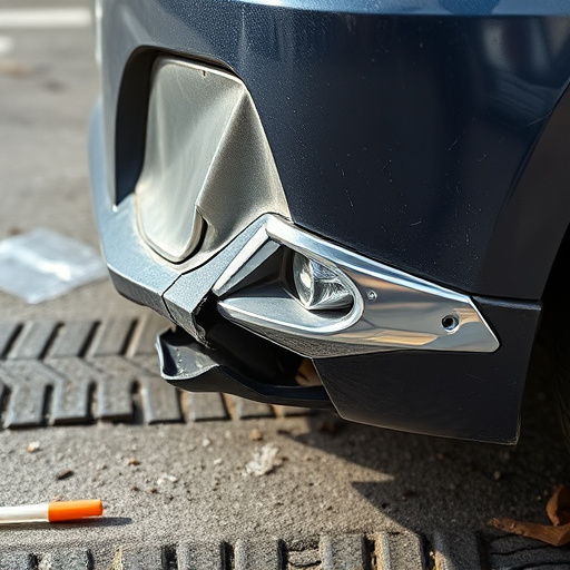 damaged car bumper