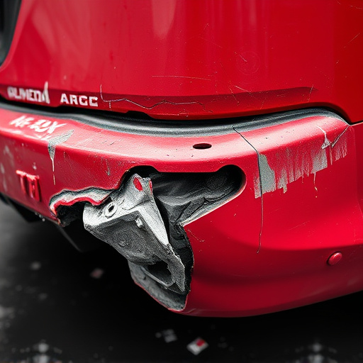 damaged car bumper