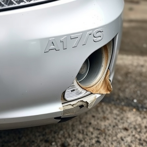 damaged car bumper