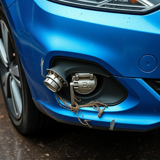 damaged car bumper