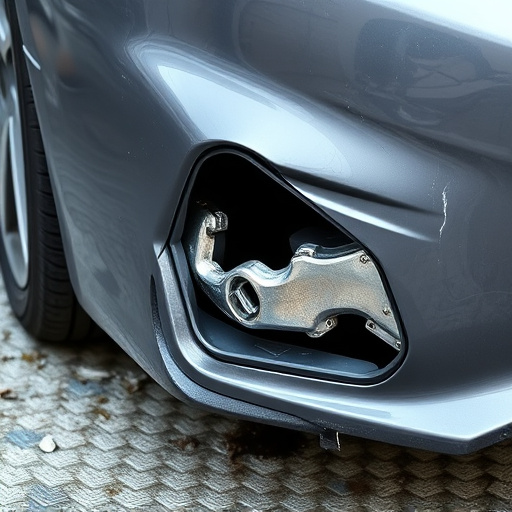 damaged car bumper