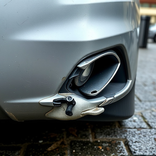 damaged car bumper