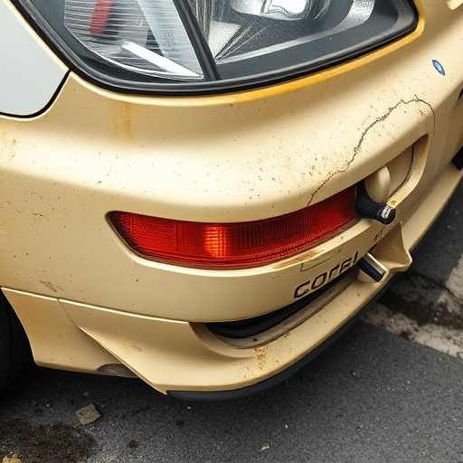 damaged car bumper