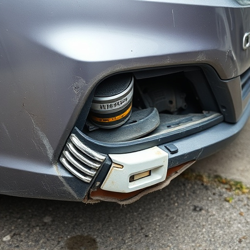 damaged car bumper
