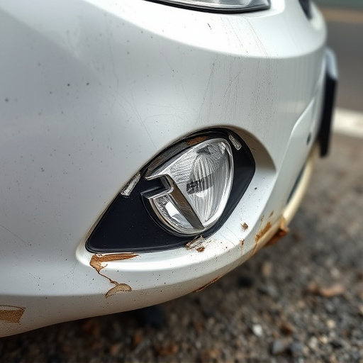 damaged car bumper