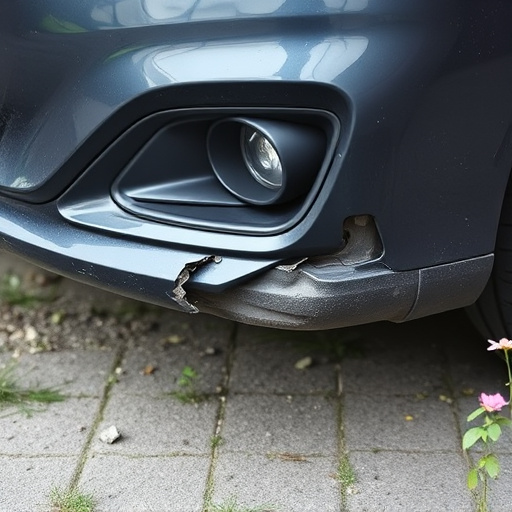 damaged car bumper