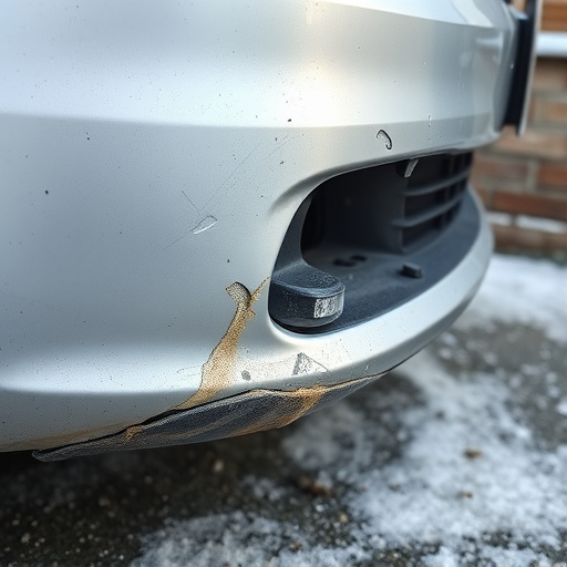 damaged car bumper