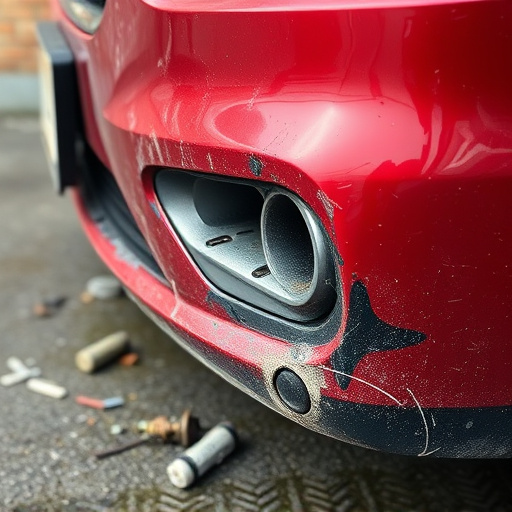 damaged car bumper