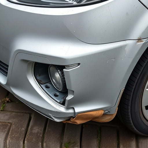damaged car bumper
