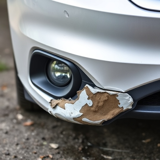 damaged car bumper