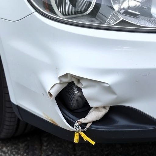 damaged car bumper