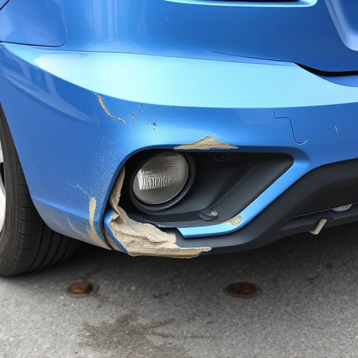 damaged car bumper