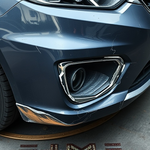 damaged car bumper