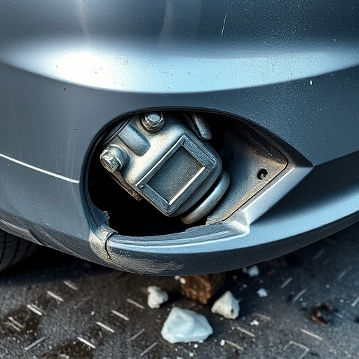 damaged car bumper