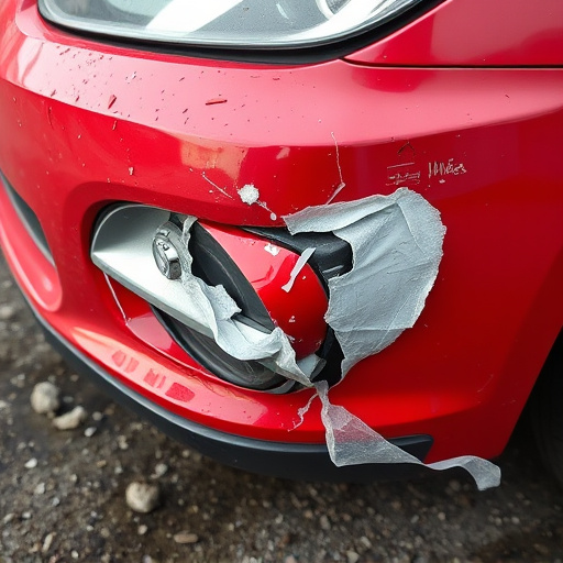 damaged car bumper