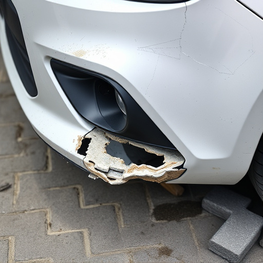 damaged car bumper