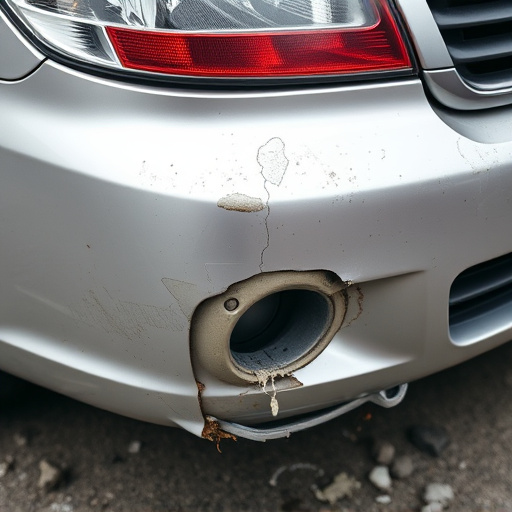 damaged car bumper