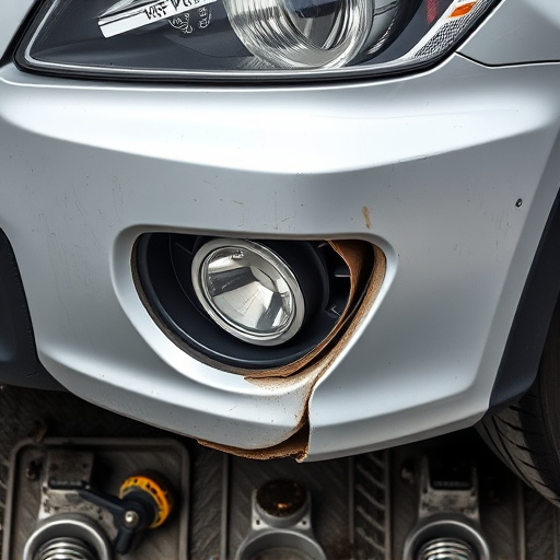 damaged car bumper