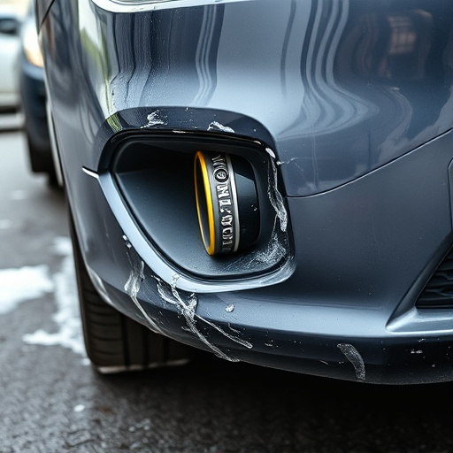 damaged car bumper