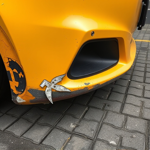 damaged car bumper