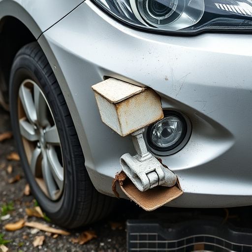 damaged car bumper