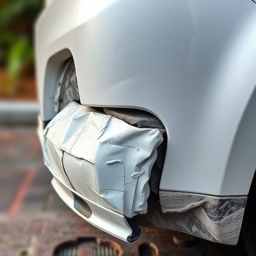 damaged car bumper