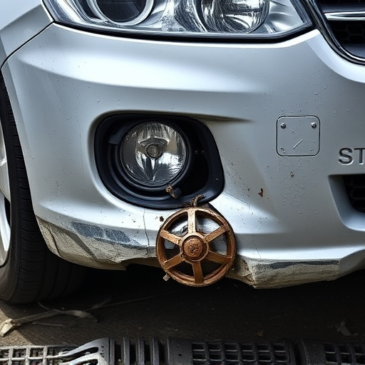 damaged car bumper