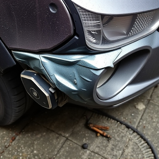 damaged car bumper