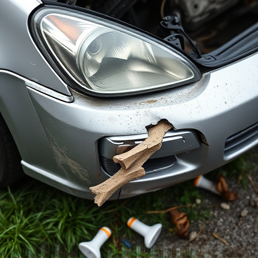 damaged car bumper