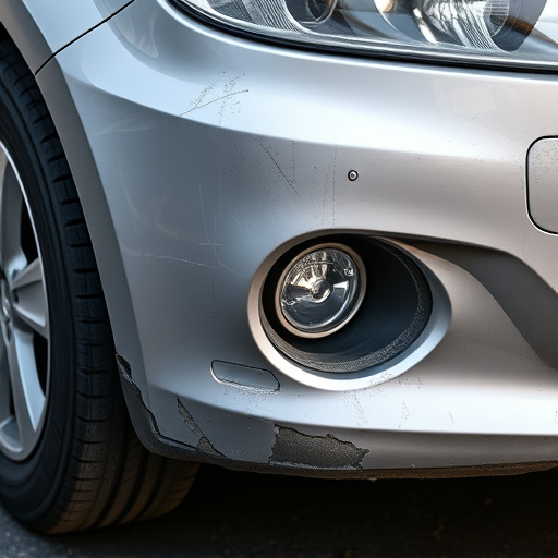 damaged car bumper