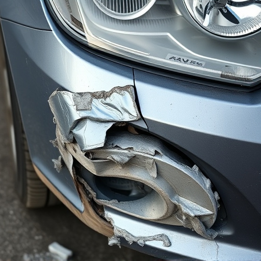 damaged car bumper