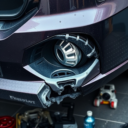 damaged car bumper