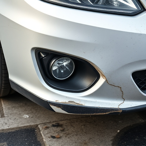 damaged car bumper