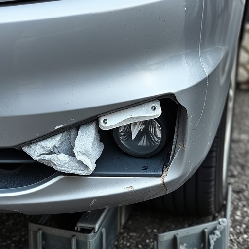 damaged car bumper