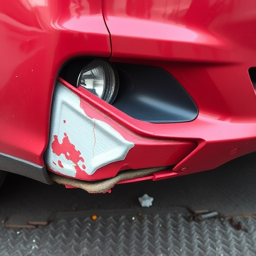 damaged car bumper